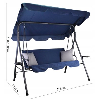 Садовые качели Garden Line 170x118x153 см Синий KRE9696 фото - 11