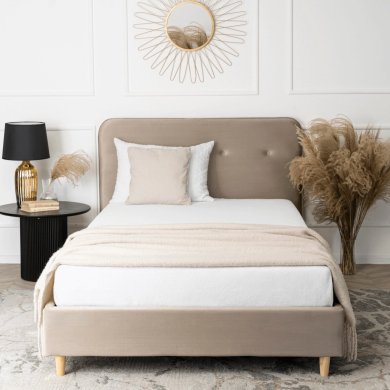 Кровать Mebel Elit DENNIS Welur 120x200 см Бежевый ME.DENNIS/120/BZ/V/LOZ фото - 4