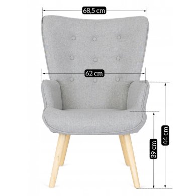 Крісло м'яке з підставкою Mebel Elit LOZANO 2 Сірий ME.LOZANO2/P/DK/T/FW фото - 15