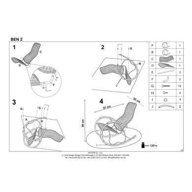 Кресло-качалка Halmar Ben 2 Черный V-CH-BEN_2-FOT_BUJANY-CZARNY фото - 3