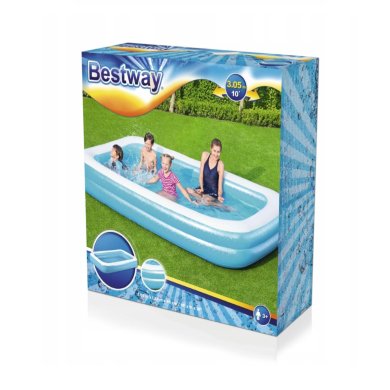 Надувной детский бассейн 54150 Bestway 305х183х46 см Голубой - 7 Надувной детский бассейн 54150 Bestway 305х183х46 см Голубой BES54150 фото - 7