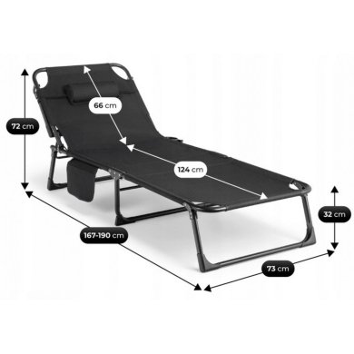 Складной шезлонг Mebel Elit SATURN Черный ME.SATURN/CZ/T/LOZ фото - 11