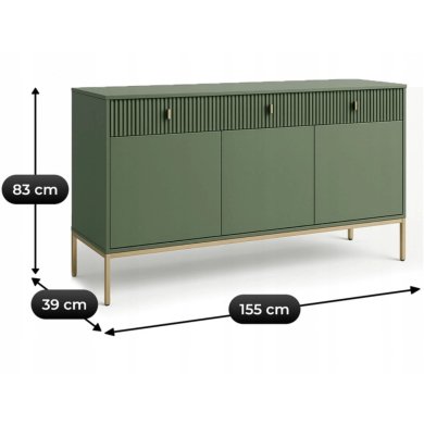 Комод Mebel Elit MARCOS Зеленый W.MAGGIORE/MA03/Z/N.ZL/U.ZL/KOM3D3S фото - 8