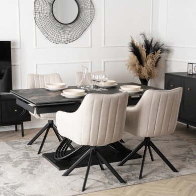 Обідній стілець поворотний Mebel Elit MUMBAI Кремовий - 6 Обідній стілець поворотний Mebel Elit MUMBAI Кремовий ME.MUMBAI/KR/T/K фото - 6