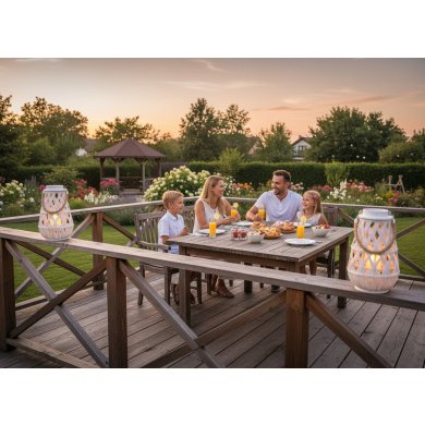 Подсвечник-фонарь Garden Line 24x55 см Белый ILS3100 фото - 3