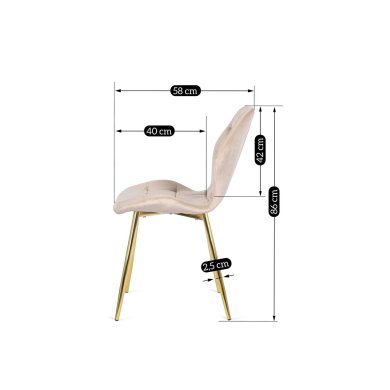 Обідній стілець Mebel Elit LUCKY Welur Кремовий ME.LUCKY/KR/ZL/V/K фото - 11