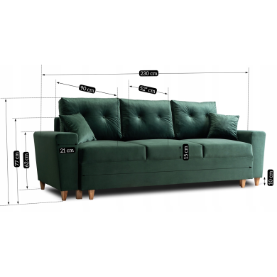 Розкладний диван Mebel Elit EMIL Зелений MGK.ELIO/VELLUTO10/SOF фото - 6