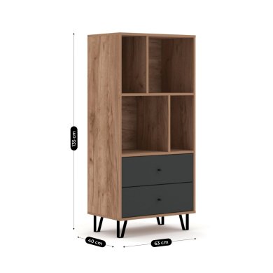 Стелаж Mebel Elit BACARDI Дуб крафт W.BILBAO/BL7/DC/GRAF/REG фото - 5