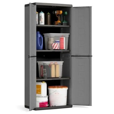 Комплект садовых шкаф Keter/Kis ARMADIO JOLLY SET ALTO + BASSO Серый 242805-1 фото - 4