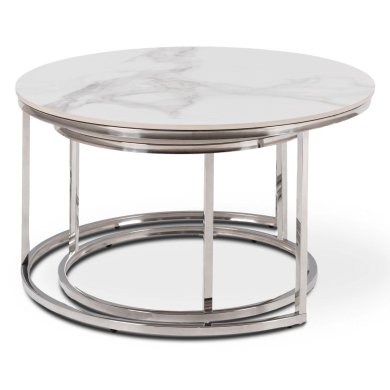 Комплект журнальних столів Mebel Elit AMARA Marmur 2 шт Білий ME.MAXAMARA/BM/SR/CER/L фото - 4