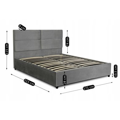 Кровать Mebel Elit TULSA 160x200 см Серый ME.TULSA/160/P/V/LOZ фото - 5