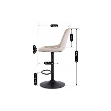Барний стілець Mebel Elit ARCOS 2 Welur Бежевий - 12 Барний стілець Mebel Elit ARCOS 2 Welur Бежевий ME.ARCOS2/BZ/V/H фото - 12