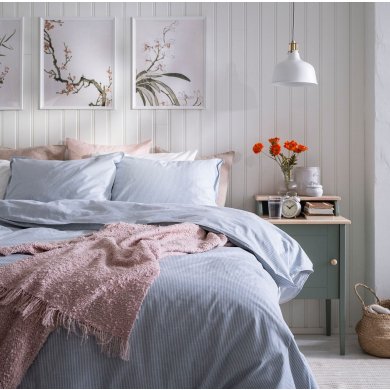 IKEA Комплект постельного белья BERGPALM 200x200 см Голубой (ИКЕА БЕРГПАЛМ) 20522616 фото - 7