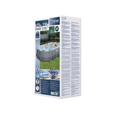 Каркасный басейн Bestway 56620 POWER STEEL OVAL 427x250x100 см Серый 82811997 фото - 12