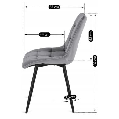 Обеденный стул Mebel Elit RIO Welur Серый - 19 Обеденный стул Mebel Elit RIO Welur Серый ME.RIO/P/V/K фото - 19