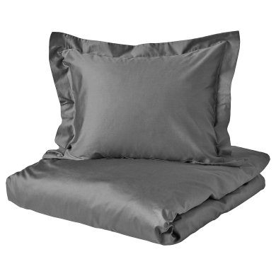 IKEA Комплект постільної білизни LUKTJASMIN 200х200 см Сірий (ИКЕА LUKTJASMIN) 40442534