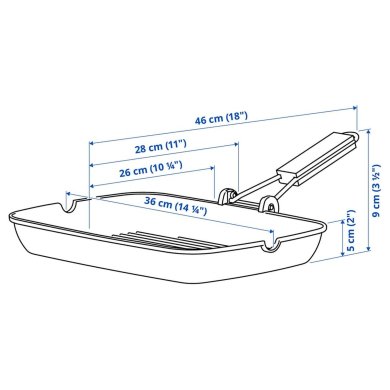 IKEA УЦІНКА Сковорода-гриль GRILLA 36х26 см Чорний brak/60587168 фото - 9
