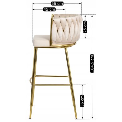 Барный стул Mebel Elit FLORES 2 Кремовый - 13 Барный стул Mebel Elit FLORES 2 Кремовый ME.FLORES2/KR/ZL/V/H фото - 13