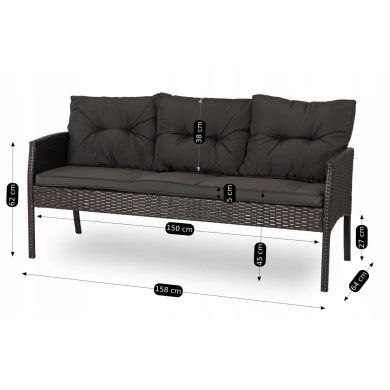 Комплект садовой мебели Mebel Elit ATLANTA Черный ME.ATLANTA/CZ/RT/OGR/ZES фото - 11