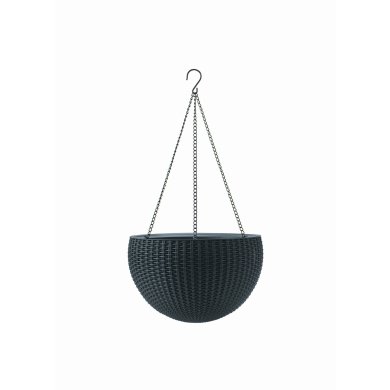 Подвесной горшок Keter Rattan Style Hanging | Антрацит 253845 фото - 2