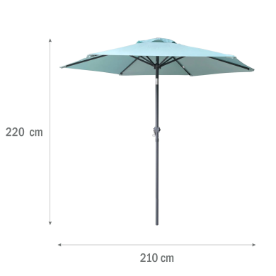 Садовый зонт Meven EVELO 210 см Морской - 7 Садовый зонт Meven EVELO 210 см Морской MV-UM016M-EVELO фото - 7
