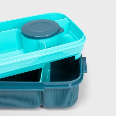 Ланч-бокс з пляшкою Homla CAIRO 1,8 л + 0,5 л Синій 240798 фото - 5