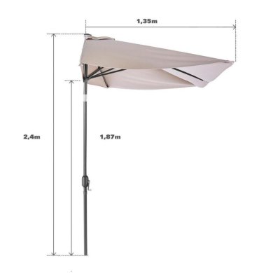 Садова парасоля LerMen ARKEA 262x135 см Бежевий - 15 Садова парасоля LerMen ARKEA 262x135 см Бежевий 83811987 фото - 15