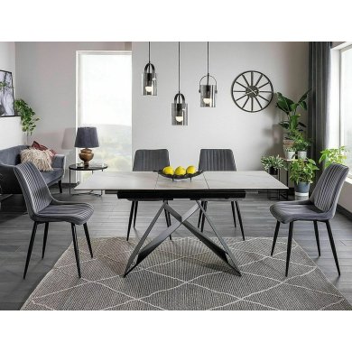 Раскладной обеденный стол Signal WESTIN SC Ceramic Marmur Белый WESTINSCB120 фото - 7