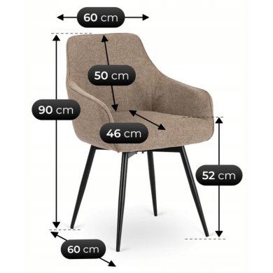 Обідній стілець поворотний Mebel Elit LARISA Бежевий ME.LARISA/BZ/CZ/T/K фото - 6