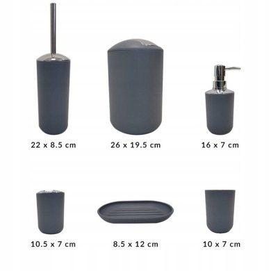 Набор аксессуаров для ванной Kontrast | Серый / Серебристый 5908253149468 фото - 2