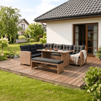 Комплект садових меблів Mebel Elit LIMPIO Світло-коричневий ME.LIMPIO/MIO/RT/OGR/ZES фото - 9