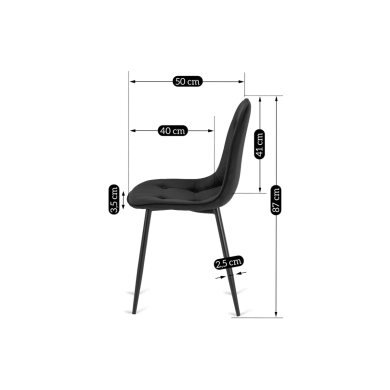 Обідній стілець Mebel Elit ARIS Welur Чорний aris/cza фото - 2