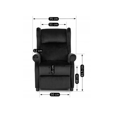 Кресло мягкое раскладное с реклайнером Mebel Elit SIMON Черный - 15 Кресло мягкое раскладное с реклайнером Mebel Elit SIMON Черный ME.SIMON/CZ/V/FW фото - 15