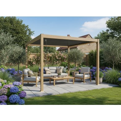 Пергола з LED підсвіткою Garden Line 3x3 м Дерево RIT1415 фото - 3