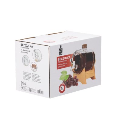 Диспенсер для напитков Chomik БОЧКА 1 л Прозрачный ZIX5704 фото - 8