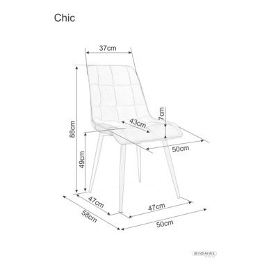 Обідній стілець Signal CHIC Welur Рожевий CHICVZLRA фото - 4