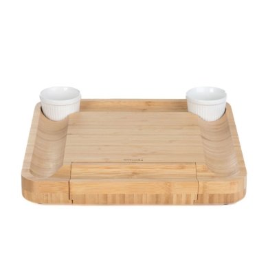 Сервірувальна дошка для сиру з мисками та ножами Homla RUMI 33х33 см Дерево 223165 фото - 4