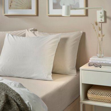 Простынь DVALA 150x260 см Бежевый - 4 IKEA Простынь DVALA 150x260 см Бежевый (ИКЕА DVALA) 40357644 фото - 4