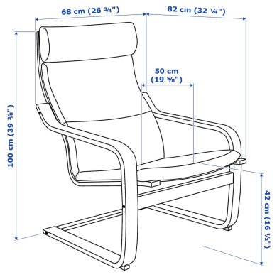 IKEA Крісло-качалка POANG Жовтий (ИКЕА ПОАНГ) 79387107 фото - 2