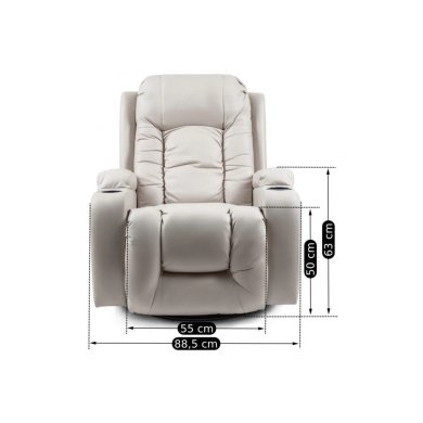 Крісло м'яке розкладне масажне з реклайнером Mebel Elit BOX Бежевий box/eko/bez фото - 8