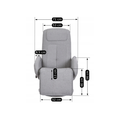 Кресло мягкое раскладное с реклайнером Mebel Elit TONY Серый ME.TONY2/P/T/FW фото - 9