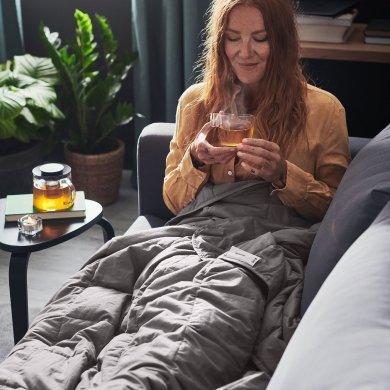 IKEA Одеяло летнее утяжеленное ODONVIDE 150х200 см Серый (ИКЕА ОДОНВИДЕ) 80503323 фото - 5