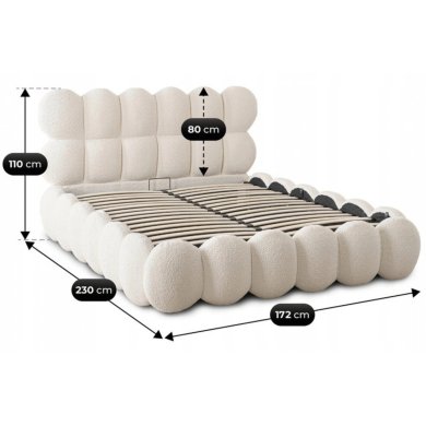 Кровать Mebel Elit ANKARA Boucle 140x200 см Кремовый ME.ANKARA/140/KR/TB/LOZZPOJ фото - 12