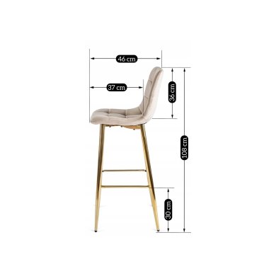 Барный стул Mebel Elit ARIEL Welur Бежевый - 11 Барный стул Mebel Elit ARIEL Welur Бежевый ME.ARIEL/EC/ZL/V/H фото - 11