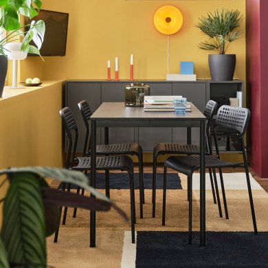 IKEA Обеденный стол SANDSBERG 110 см Черный (ИКЕА САНДСБЕРГ) 29420393 фото - 6