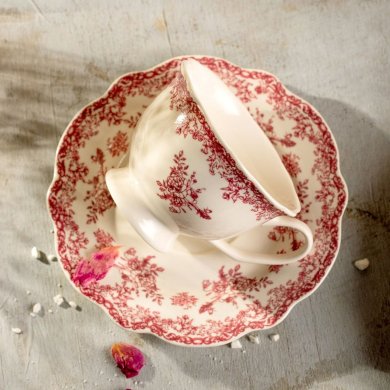 Чашка з блюдцем Homla LOURRY 200 мл Червоний 242170 фото - 5