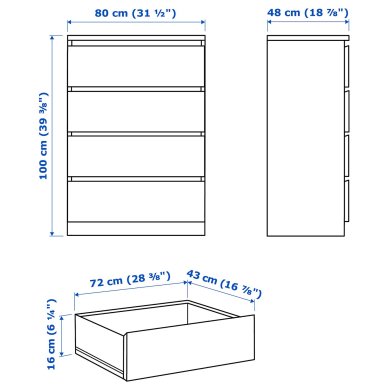 IKEA Комод MALM (ИКЕА МАЛЬМ) 30403566 фото - 4
