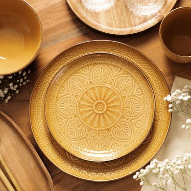 Десертна тарілка Homla INDIA 21 см | Гірчичний 210472 фото - 6