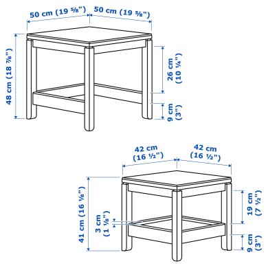 Комплект журнальных столов HAVSTA 2 шт Белый - 4 IKEA Комплект журнальных столов HAVSTA 2 шт Белый (ИКЕА HAVSTA) 60404201 фото - 4