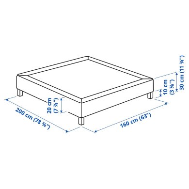 IKEA Ліжко LYNGOR 160х200 см Білий (ИКЕА ЛИНГОР) 99552832 фото - 7